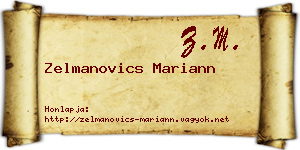 Zelmanovics Mariann névjegykártya